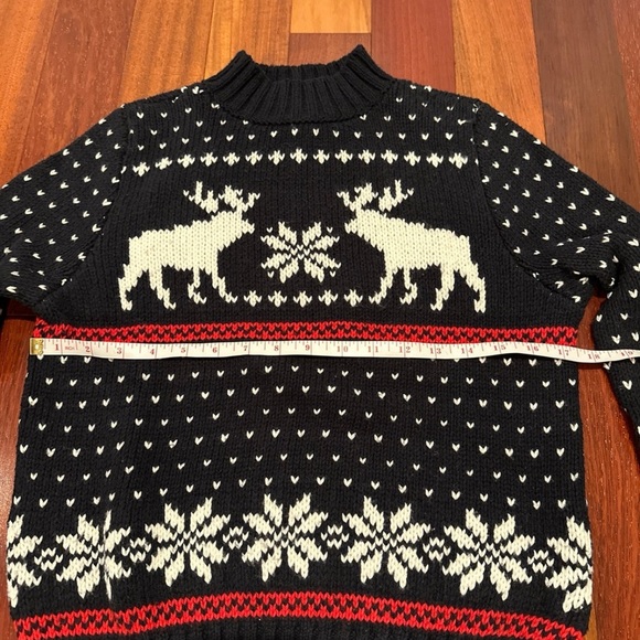 Abercrombie & Fitch Fair Isle Style Sweater Medium Moose Snowflakes - Picture 4 of 4